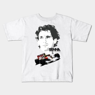 Ayrton Senna Portrait Kids T-Shirt